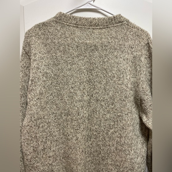 Lands' End Mens / Womens Medium Brown & Cream Crewneck Sweater Y2K 90s Vintage - Picture 6 of 8